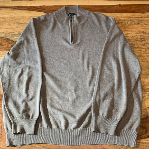 Jos A Bank Signature Collection Men's XXL Brown 100% Pima Cotton 1/4 Zip Sweater - Picture 5 of 8